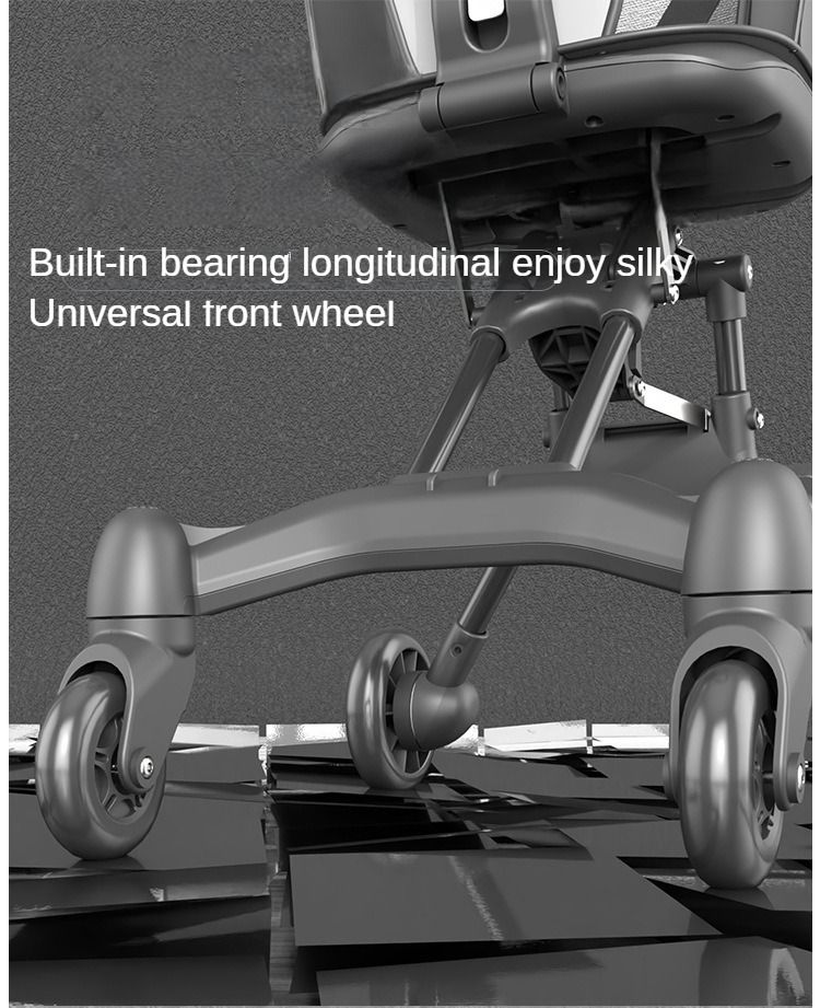 A comfortable, lightweight and foldable baby four-wheel stroller for children aged 6 months to 3 years can rotate in both directions with a sunshade,a smart baby carriage