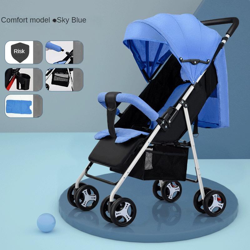 A comfortable, lightweight and foldable baby four-wheel stroller for children aged 0 months to 3 years can rotate in both directions with a sunshade,The pull rod can be adjusted ,a warm baby carriage