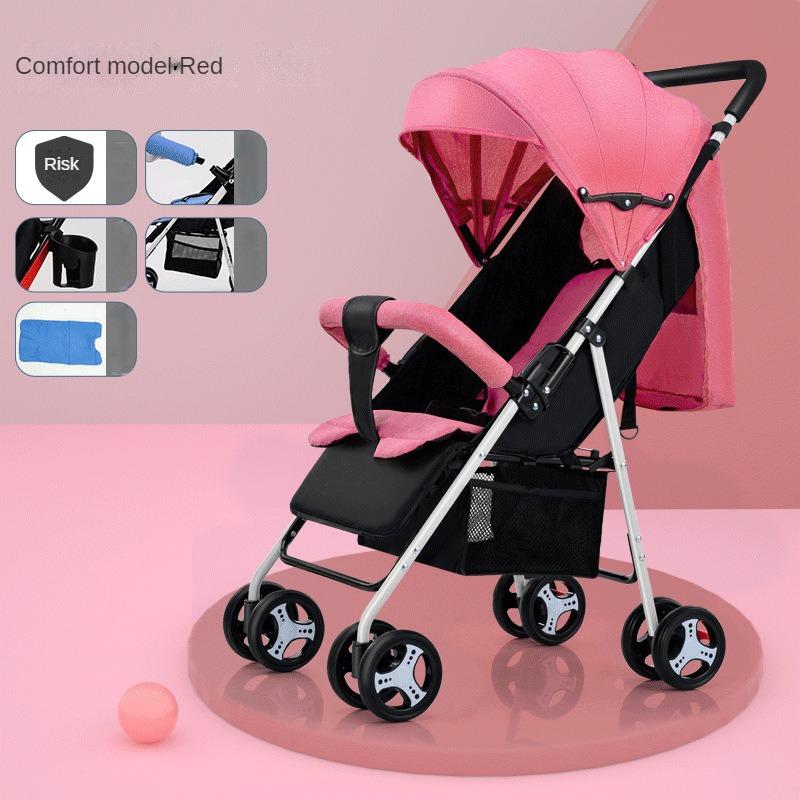 A comfortable, lightweight and foldable baby four-wheel stroller for children aged 0 months to 3 years can rotate in both directions with a sunshade,The pull rod can be adjusted ,a warm baby carriage