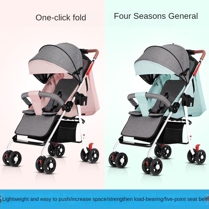 A comfortable, lightweight and foldable baby four-wheel stroller for children aged 0 months to 3 years can rotate in both directions with a sunshade,The pull rod can be adjusted ,a warm baby carriage