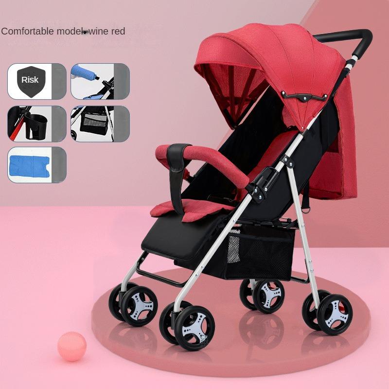A comfortable, lightweight and foldable baby four-wheel stroller for children aged 0 months to 3 years can rotate in both directions with a sunshade,The pull rod can be adjusted ,a warm baby carriage