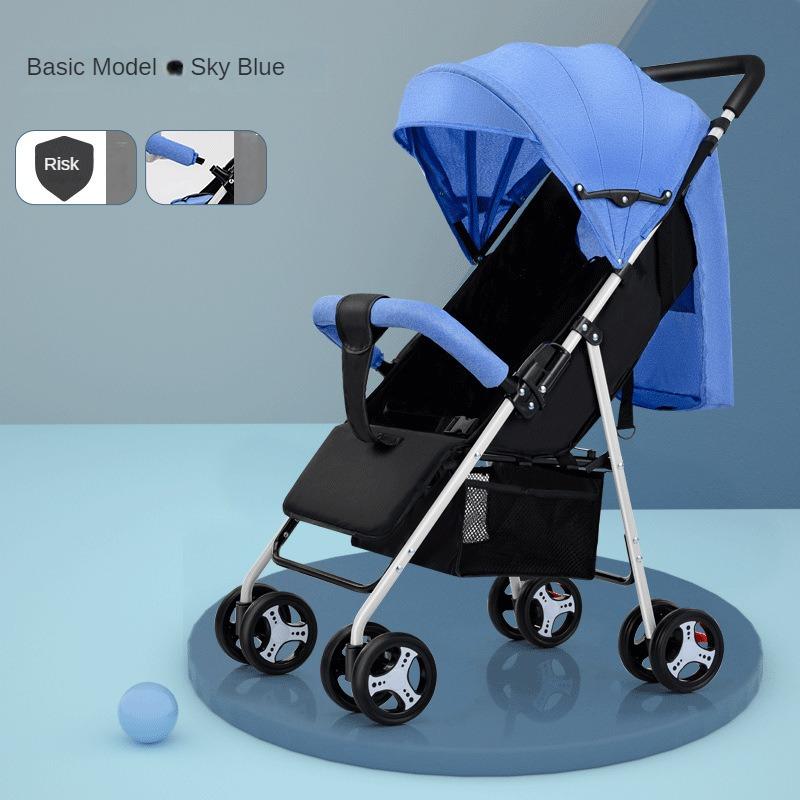 A comfortable, lightweight and foldable baby four-wheel stroller for children aged 0 months to 3 years can rotate in both directions with a sunshade,The pull rod can be adjusted ,a warm baby carriage