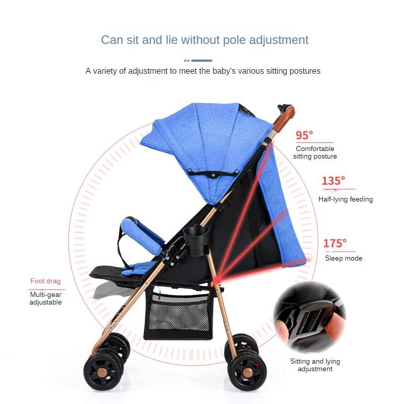A comfortable, lightweight and foldable baby four-wheel stroller for children aged 0 months to 3 years can rotate in both directions with a sunshade,The pull rod can be adjusted ,a warm baby carriage
