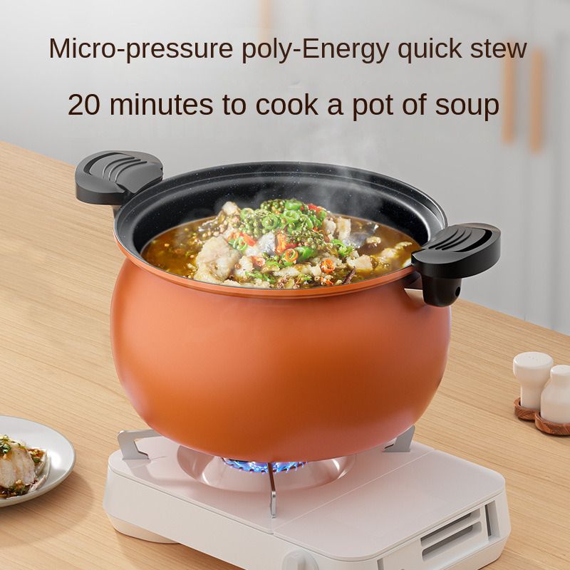 New non-stick soup pot, household pressure cooker, simmered micro-pressure pot, chubby soup pot, multi-functional soup pot