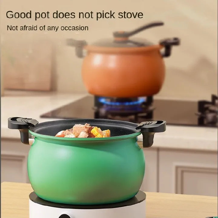 New non-stick soup pot, household pressure cooker, simmered micro-pressure pot, chubby soup pot, multi-functional soup pot