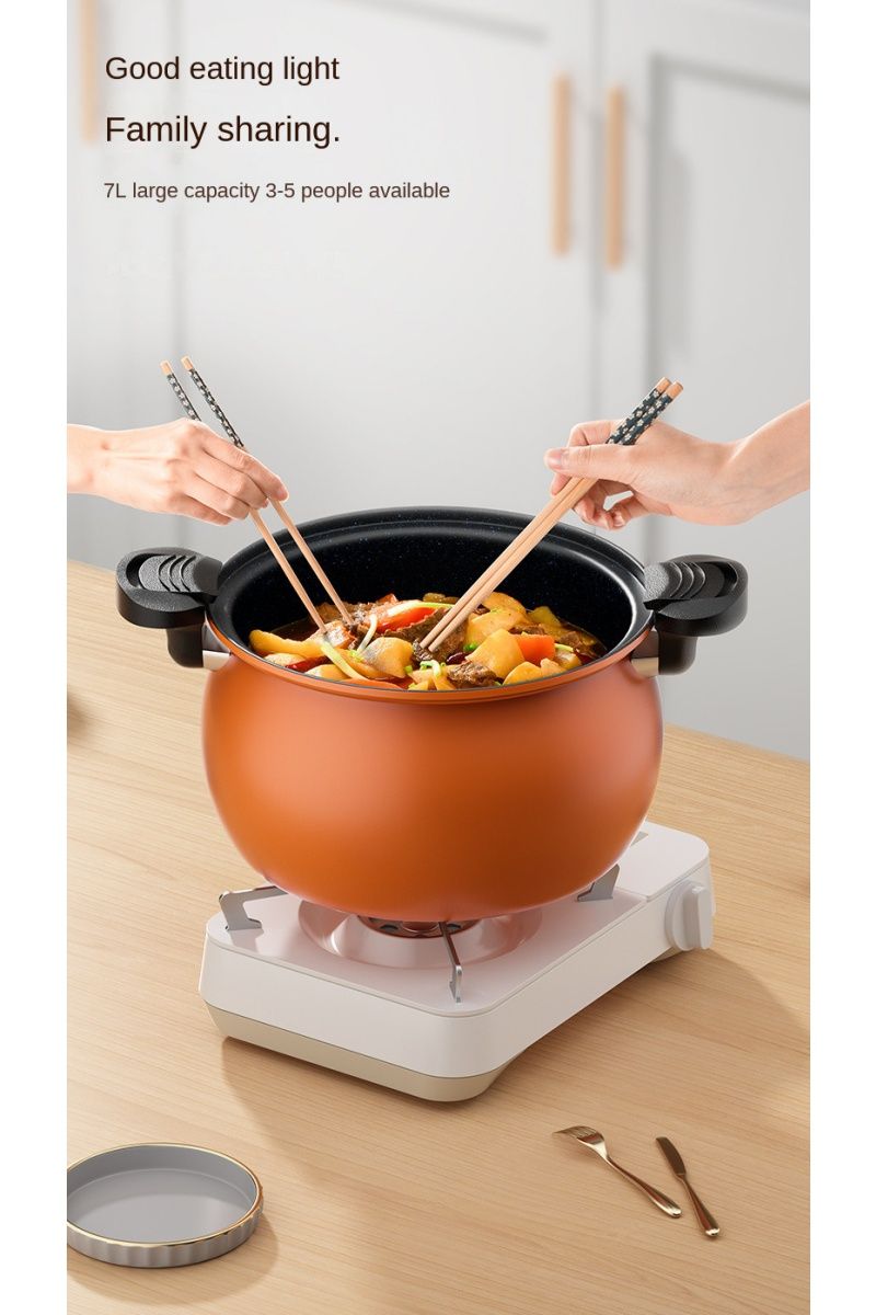 New non-stick soup pot, household pressure cooker, simmered micro-pressure pot, chubby soup pot, multi-functional soup pot