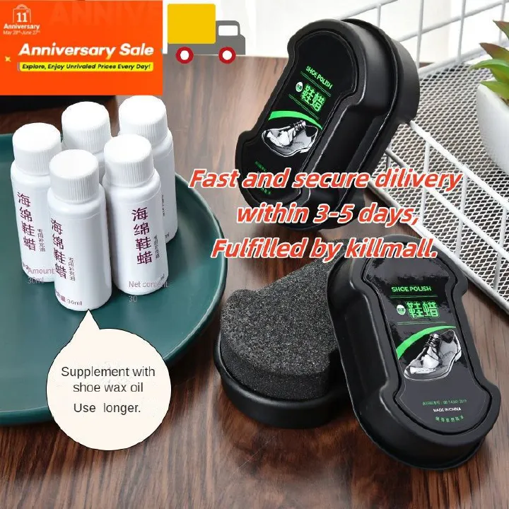 Leather shoes leather clothing leather goods maintenance and cleaning colourless shoe wax oil and shoe polish(sponge brush)