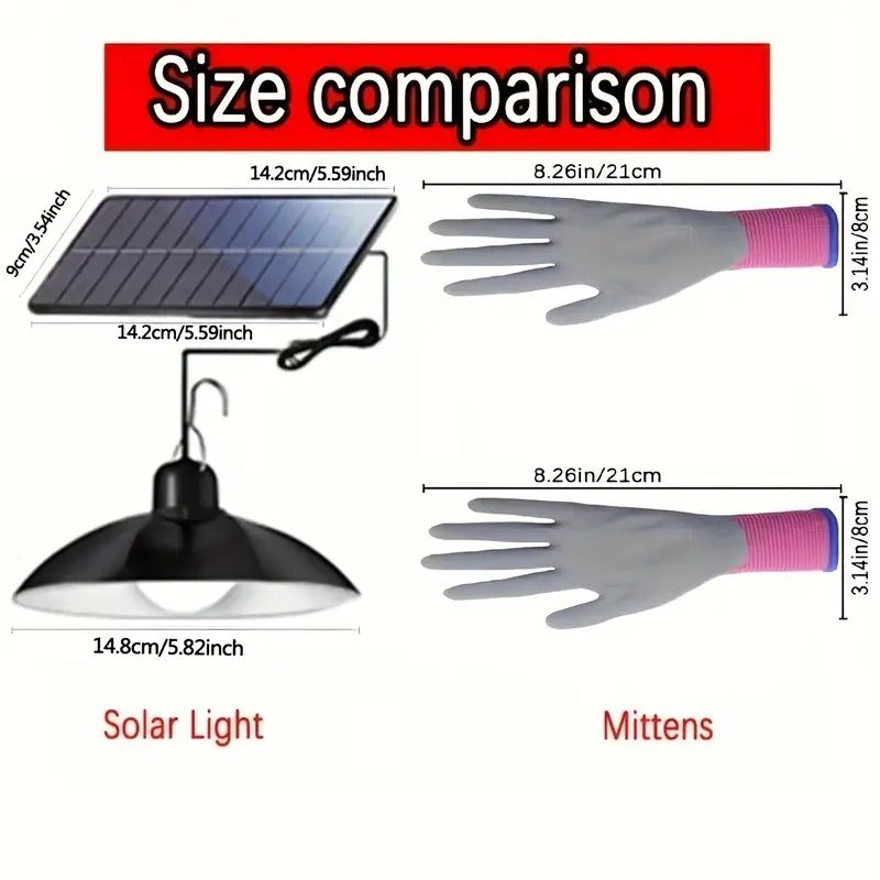 One solar panel and 1 or 2 bulbs (the number of chandeliers is optional), the new split-type solar chandelier can be used as a garden light, camping light or human-sensing solar light in the home