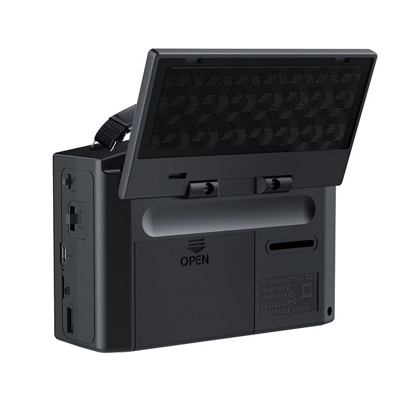 Best-selling full-band portable radio, solar-powered Bluetooth radio, equipped with a strong emergency lighting lamp, can read TF cards and USB flash drives, and can be charged in TYPE C cable