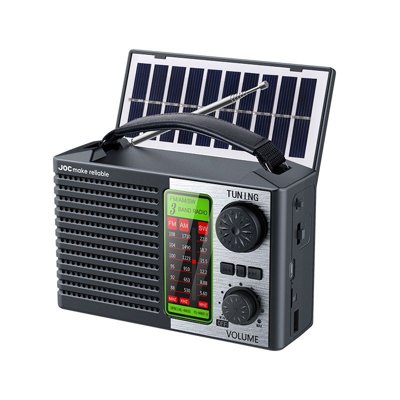 Best-selling full-band portable radio, solar-powered Bluetooth radio, equipped with a strong emergency lighting lamp, can read TF cards and USB flash drives, and can be charged in TYPE C cable