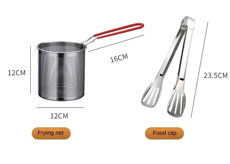 304 stainless steel deep fryer, household, universal kitchen, energy-saving for frying skewers, multi-functional detachable outdoor deep fryer set