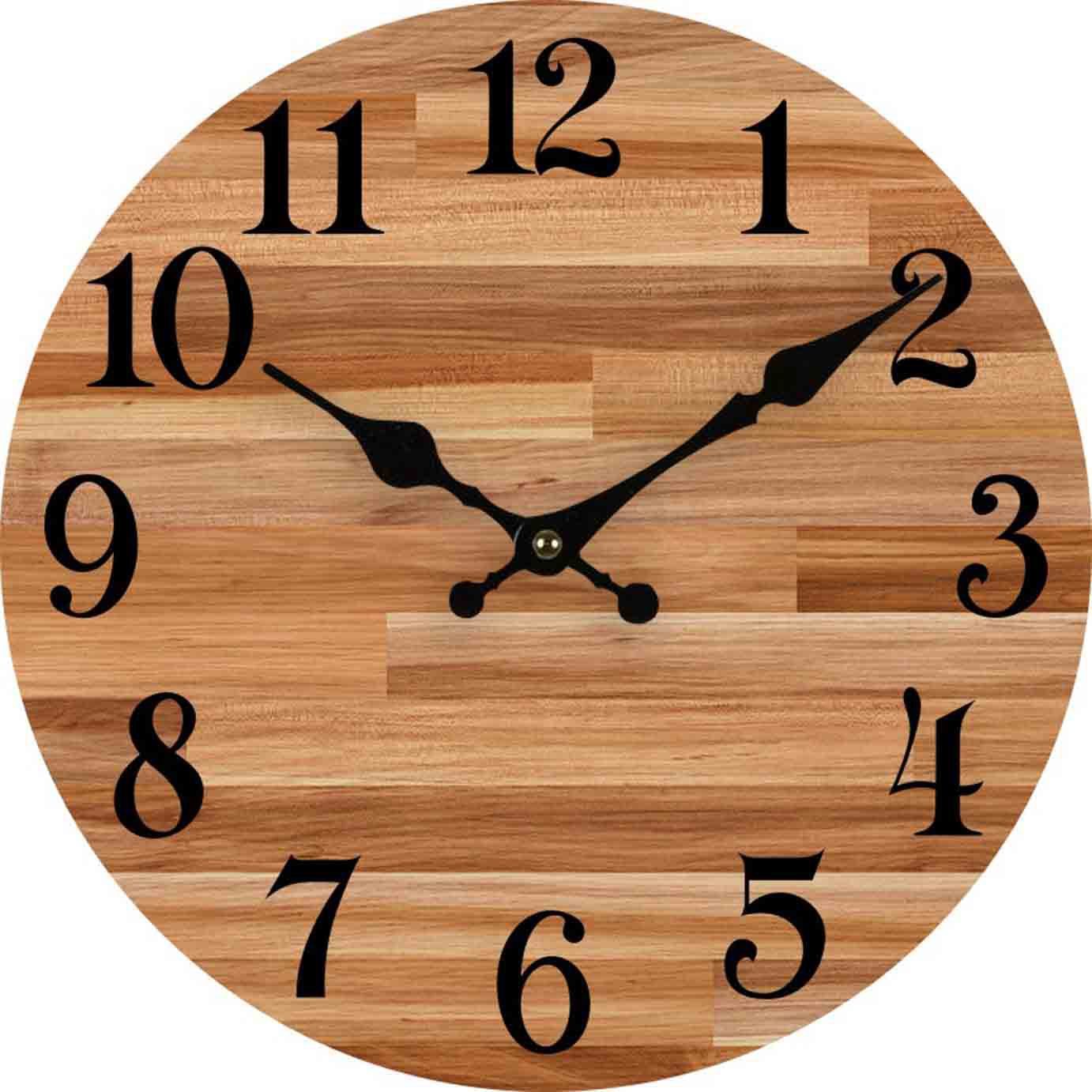 Hot-selling new multi-pattern vintage wooden 25cm silent wall clock, living room wall clock, high-end wall clock, powered by AA battery