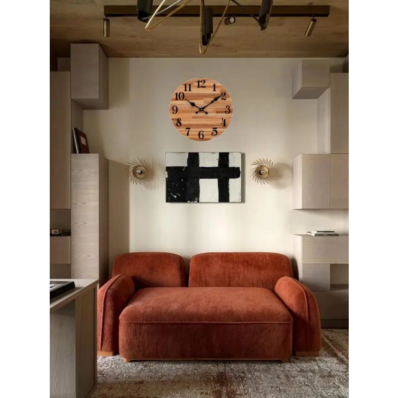 Hot-selling new multi-pattern vintage wooden 25cm silent wall clock, living room wall clock, high-end wall clock, powered by AA battery