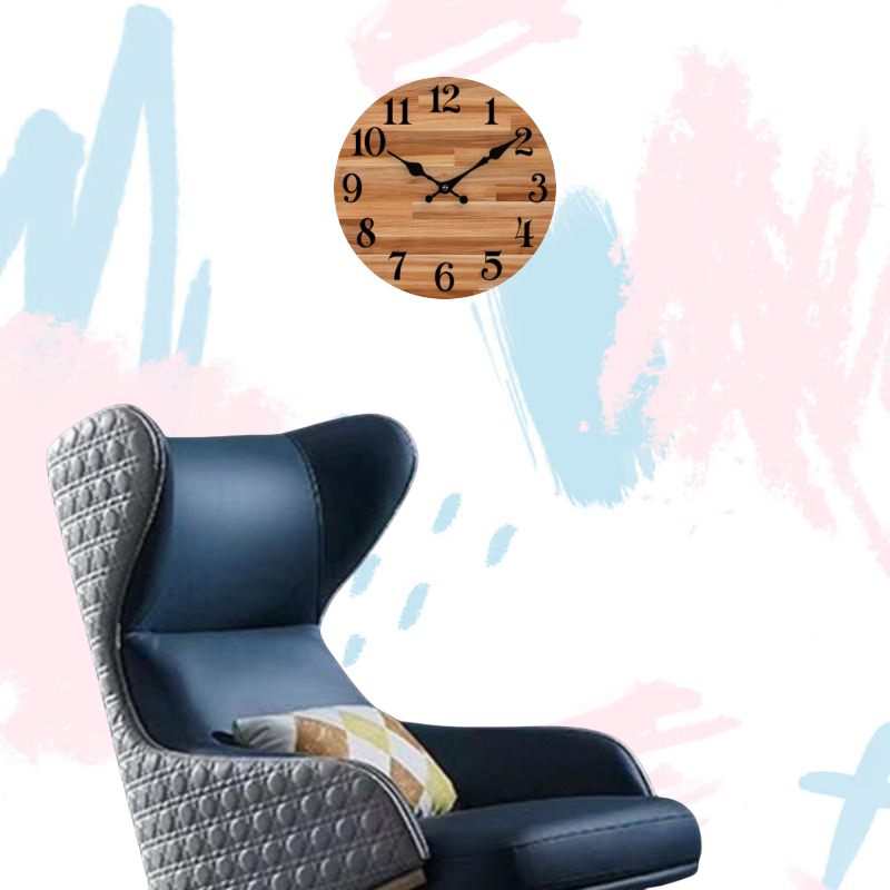 Hot-selling new multi-pattern vintage wooden 25cm silent wall clock, living room wall clock, high-end wall clock, powered by AA battery