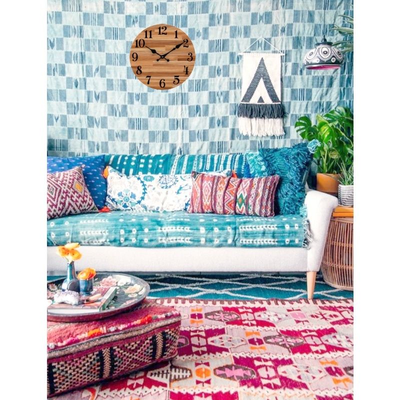 Hot-selling new multi-pattern vintage wooden 25cm silent wall clock, living room wall clock, high-end wall clock, powered by AA battery