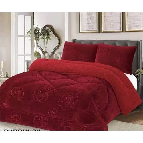 Soft Velvet Woolen Duvet red