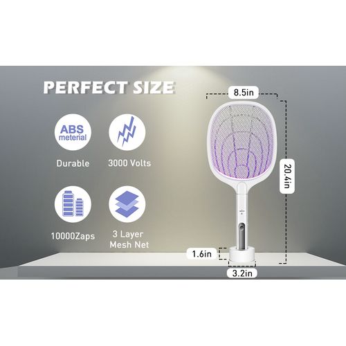 Rechargeable UV Light 2 In 1 Fly Swatter Lamp & Racket Mosquito Killer