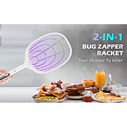 Rechargeable UV Light 2 In 1 Fly Swatter Lamp & Racket Mosquito Killer