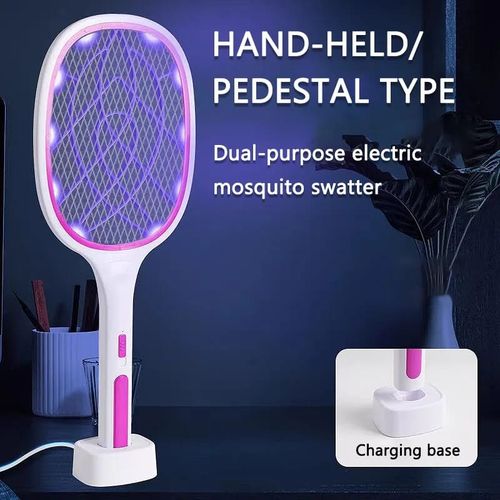 Rechargeable UV Light 2 In 1 Fly Swatter Lamp & Racket Mosquito Killer