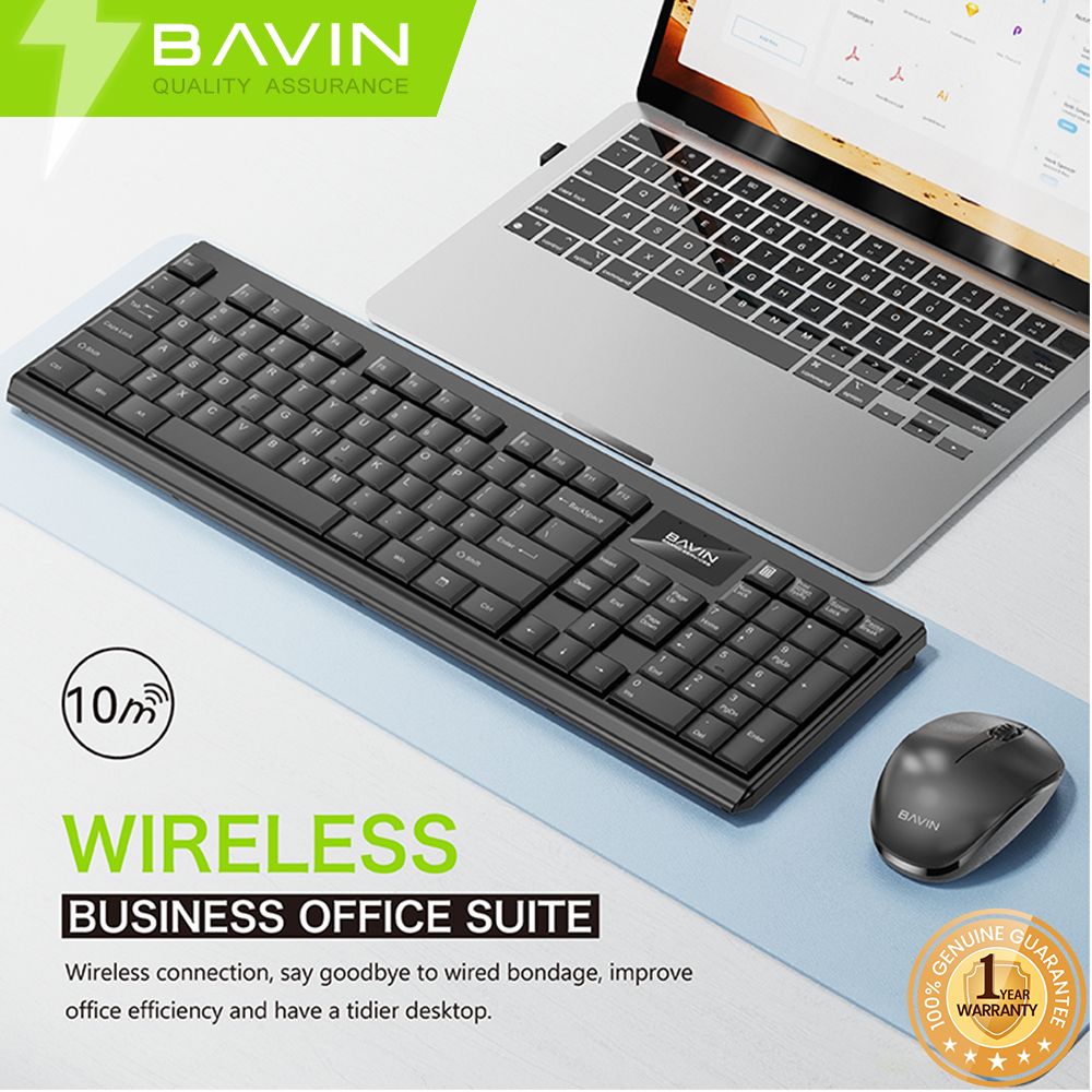 BAVIN G-K-997 Keyboard & Mouse Set / Computer & Laptop Compatible Bavin Wireless Keyboard With Free Wireless Mouse And Battery