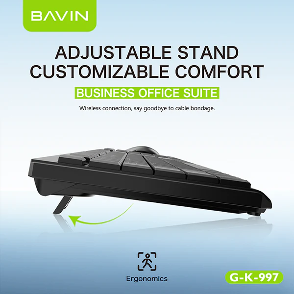 BAVIN G-K-997 Keyboard & Mouse Set / Computer & Laptop Compatible Bavin Wireless Keyboard With Free Wireless Mouse And Battery