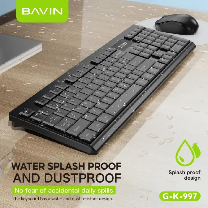 BAVIN G-K-997 Keyboard & Mouse Set / Computer & Laptop Compatible Bavin Wireless Keyboard With Free Wireless Mouse And Battery