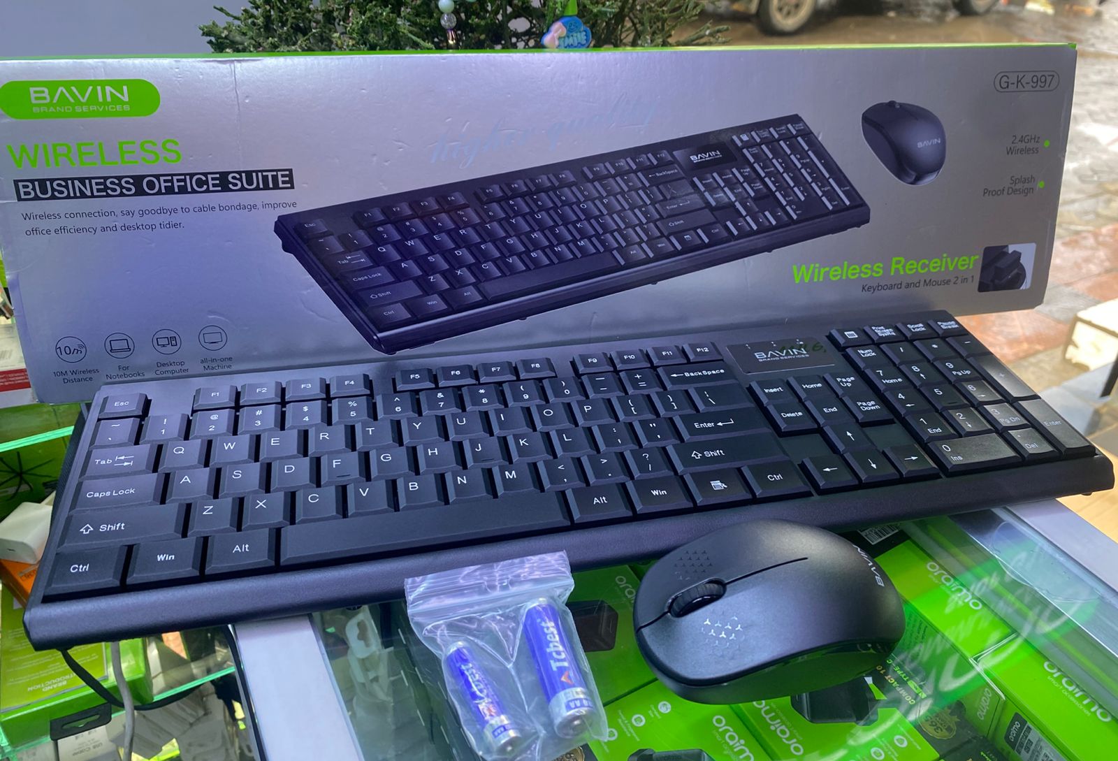 BAVIN G-K-997 Keyboard & Mouse Set / Computer & Laptop Compatible Bavin Wireless Keyboard With Free Wireless Mouse And Battery