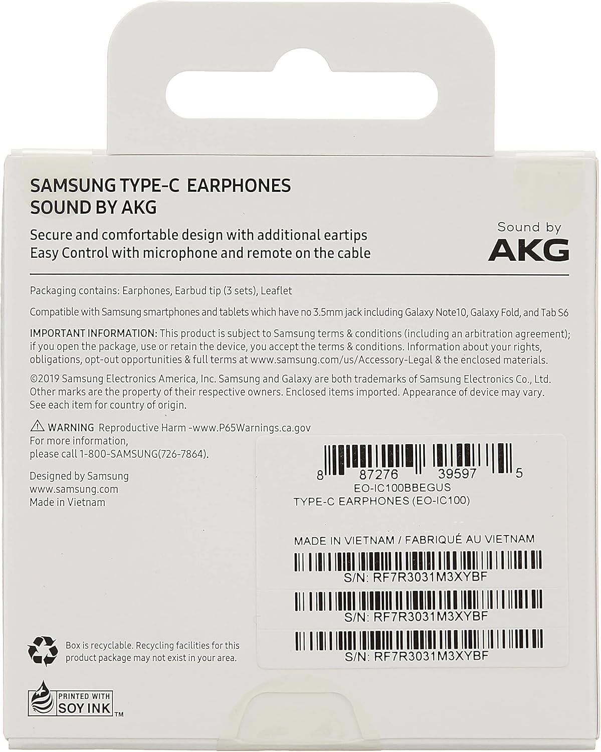 Samsung AKG Type-C Earphone SAMSUNG EO-IC100BBEGUS Corded Type-C Earphones, Black,