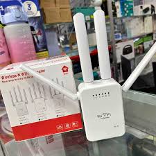 WiFi Extender Booster, WiFi Booster Range Extender with 6 Powerful Antennas, 2 LAN Ports, Repeater/Router/Ap Mode, Quick Setup, Compatible with All Internet Boxes