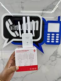 WiFi Extender Booster, WiFi Booster Range Extender with 6 Powerful Antennas, 2 LAN Ports, Repeater/Router/Ap Mode, Quick Setup, Compatible with All Internet Boxes