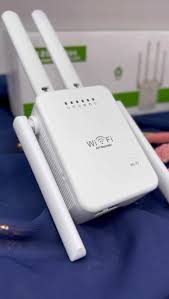 WiFi Extender Booster, WiFi Booster Range Extender with 6 Powerful Antennas, 2 LAN Ports, Repeater/Router/Ap Mode, Quick Setup, Compatible with All Internet Boxes