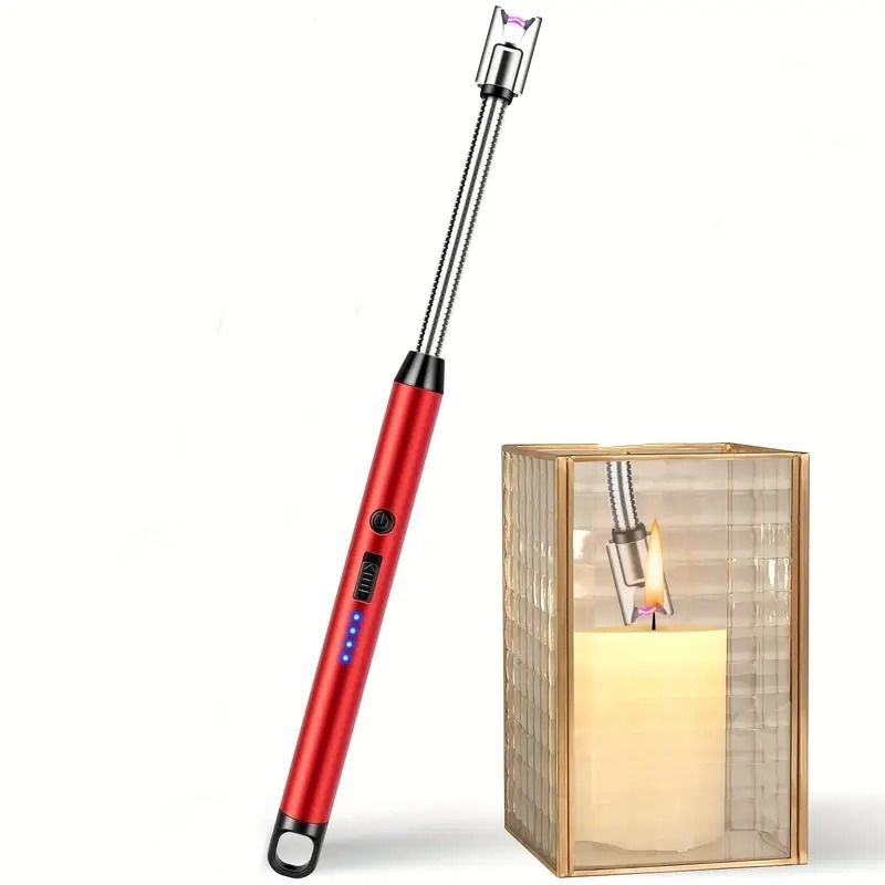 USB Rechargeable Electric Lighter for Kitchen, Pooja Room, Candles, BBQ, Cigars, Multi Purpose - 360 Degree Flexible & Windproof, Candle Lighters, Grill Lighters
