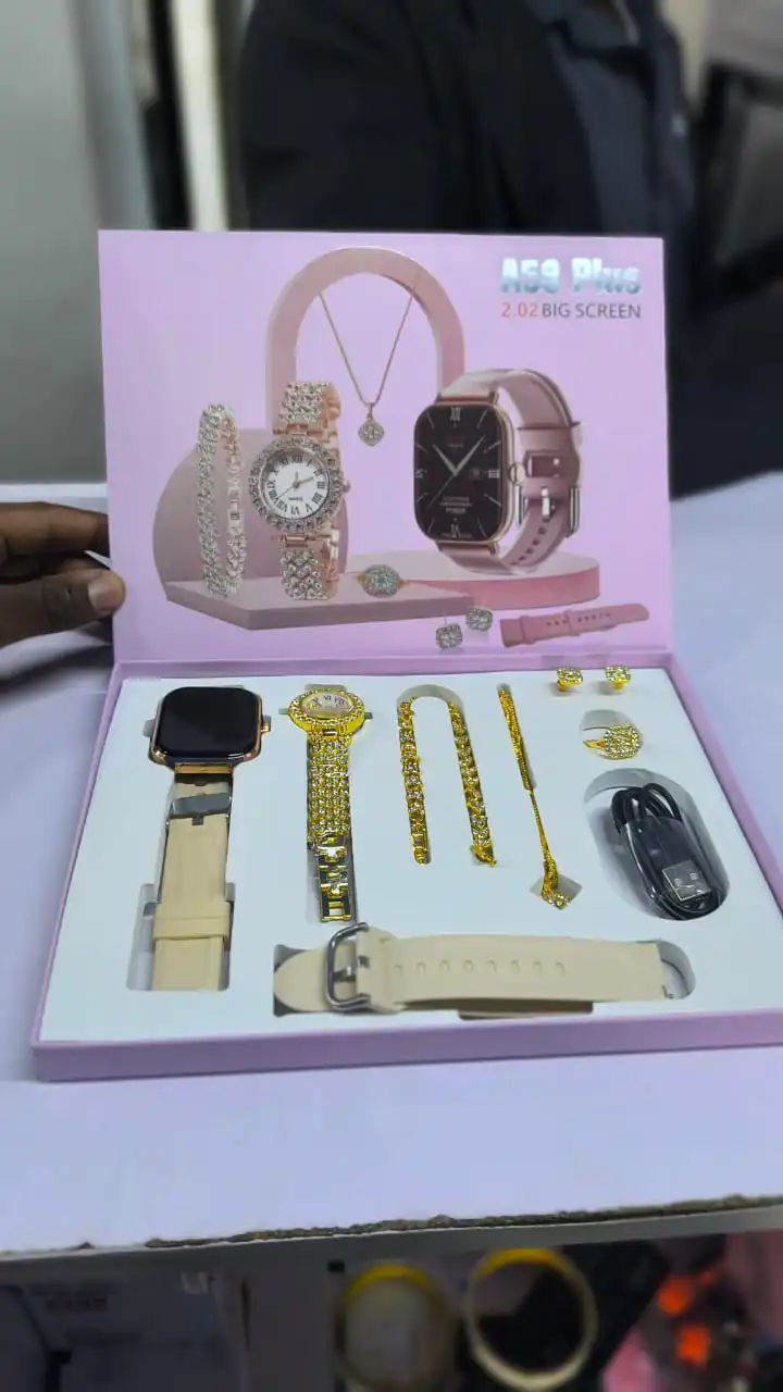 New Design A58 Plus Smart Watch HD Touch Screen 8 in 1 Ladies Gold Watch Combination Fitness Tracker NFC Women Smartwatch 2024