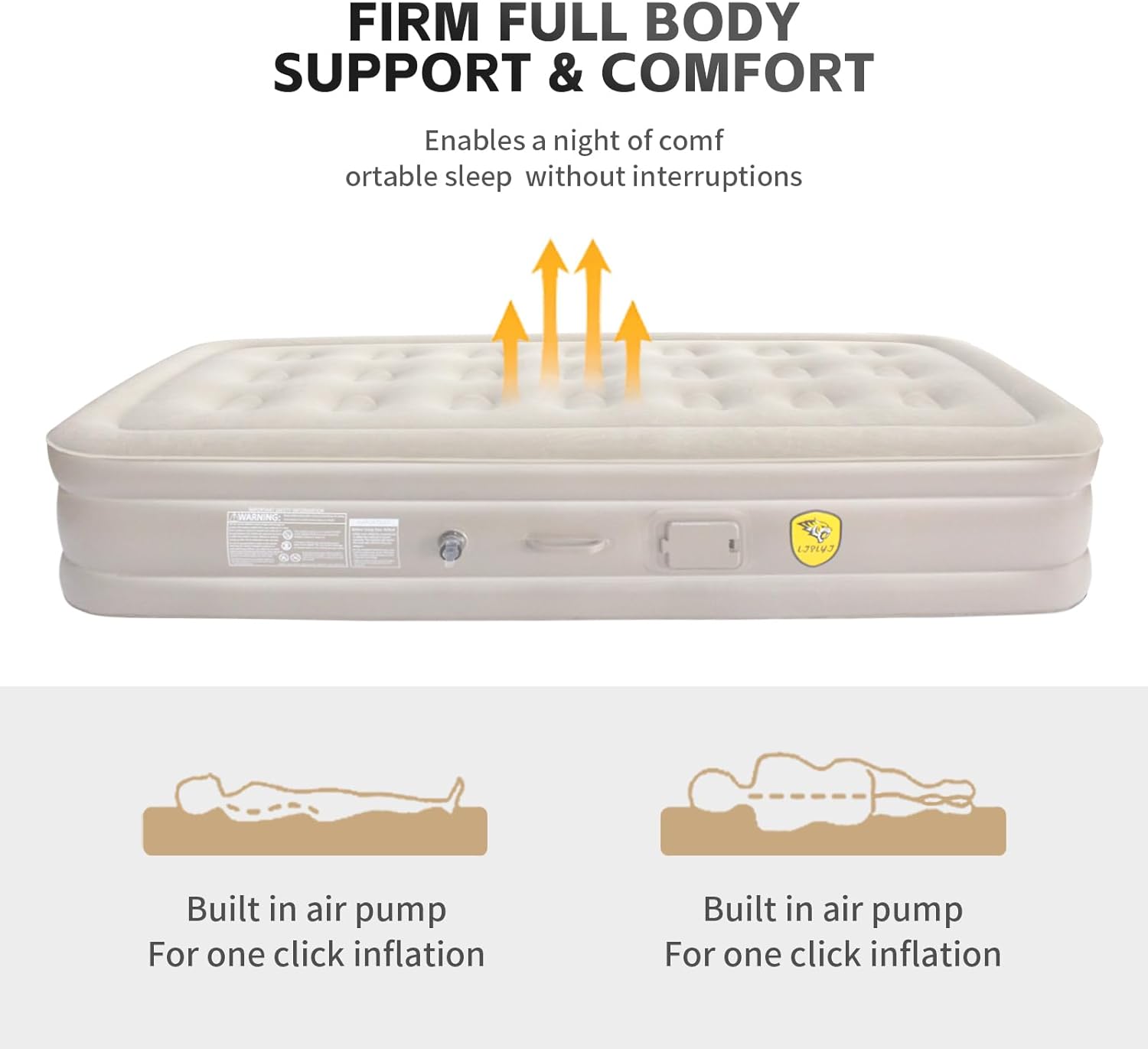 Twin Air Mattress with Built-in Pump, Inflatable Mattress with Storage Bag, Inflatable Blow Up Mattresses with Comfortable Soft Flocked Top,Blow up Mattresses for Camping, Guests & Indoor