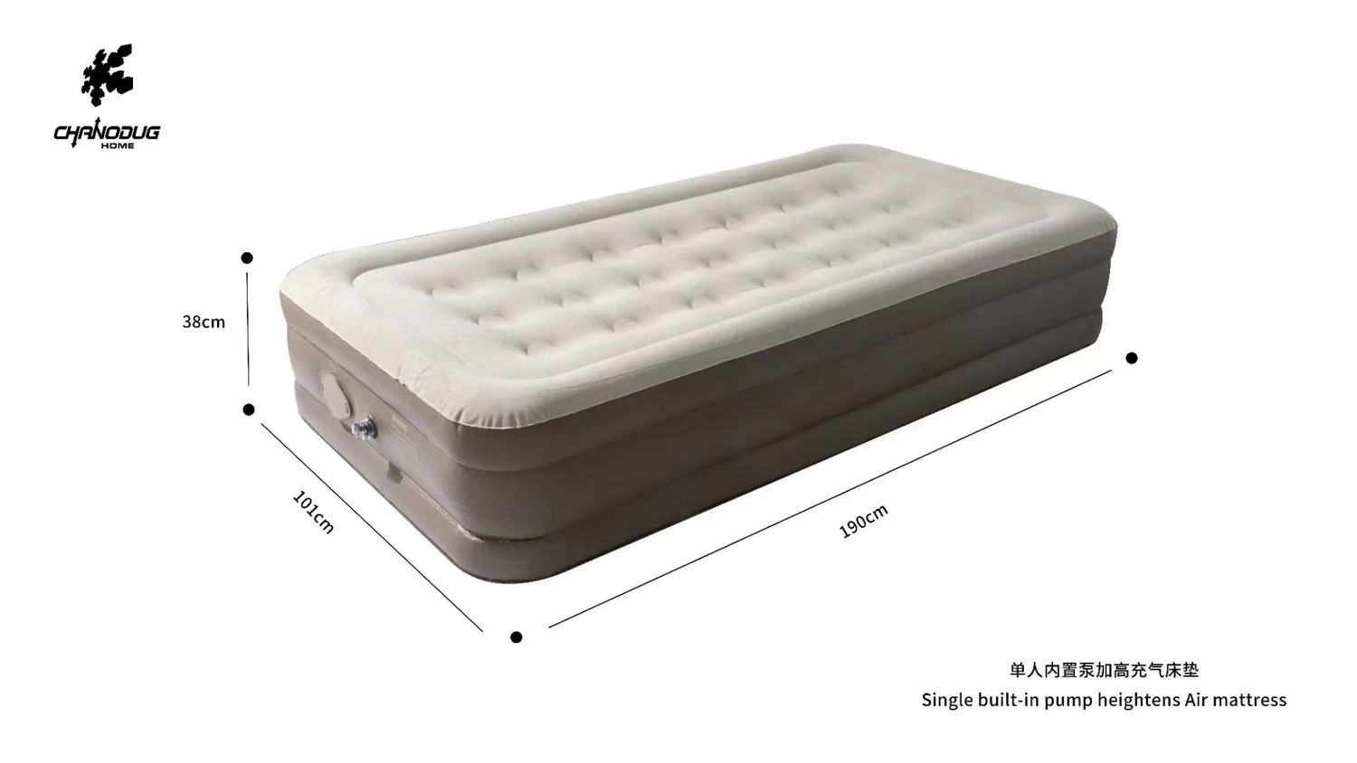 Twin Air Mattress with Built-in Pump, Inflatable Mattress with Storage Bag, Inflatable Blow Up Mattresses with Comfortable Soft Flocked Top,Blow up Mattresses for Camping, Guests & Indoor