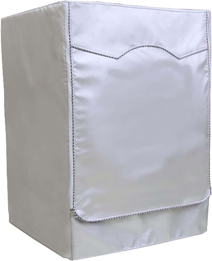 Washer/Dryer Cover,Zipper Design,Waterproof Dust-proof Moderately Sunscreen,(W27 D31 H38in) for Outdoor Top Load and Front Load Machine,Fit for Most 4-4.5 Cu.Ft Front-loading Machine (Silver)