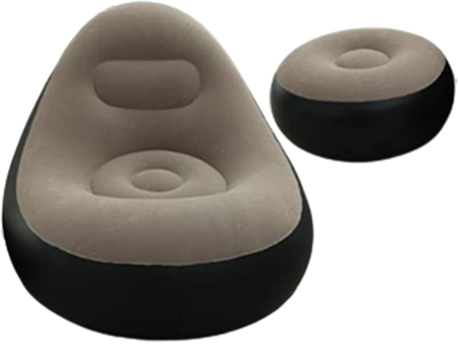 Air Inflatable Lazy Sofa Lounge Chairs Air Lazy Sofa Set Flocked Chairs Ottoman Blow Up Chaise Inflatable sofa seat with foot stool and manual pump