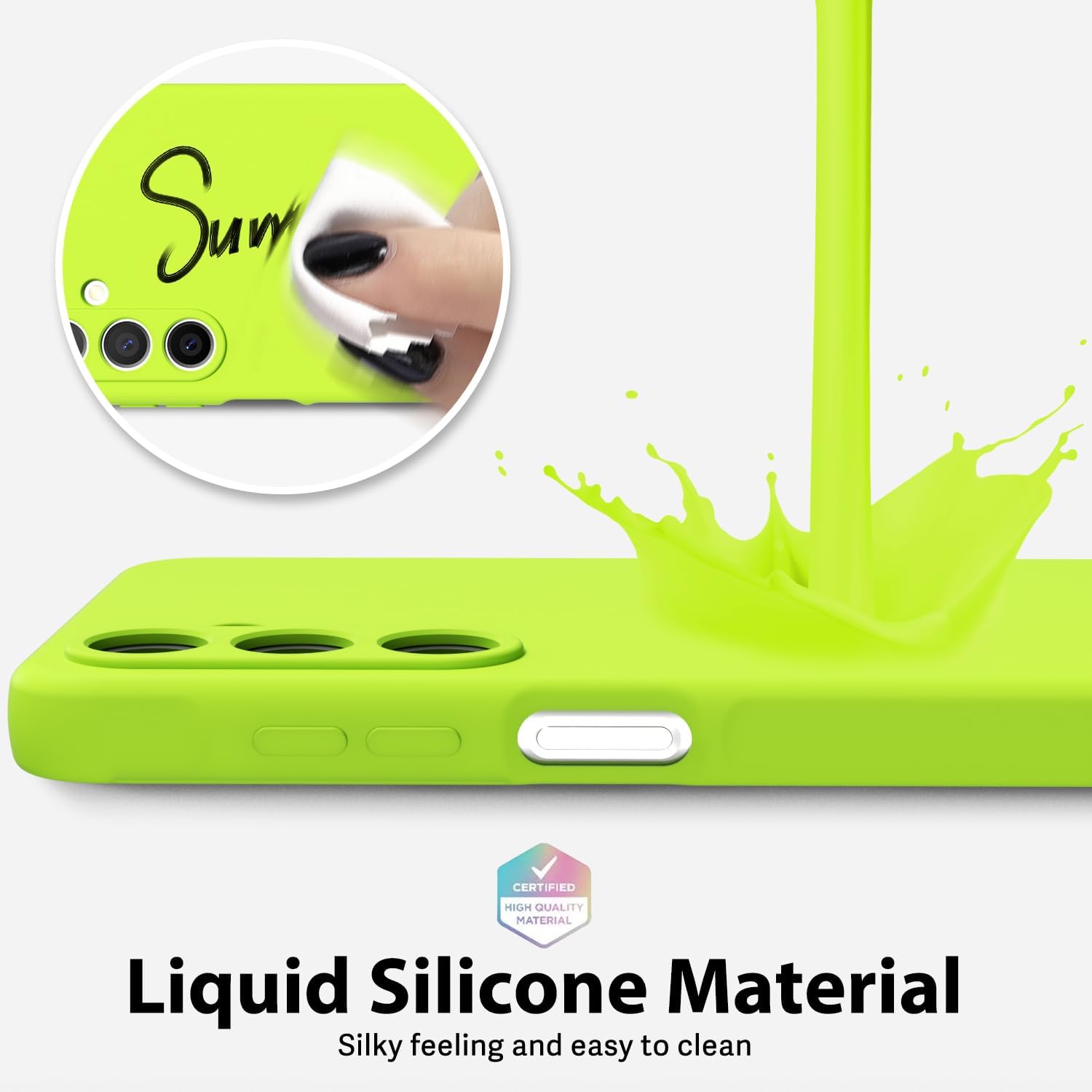 Samsung Galaxy A16 5G Case Silicone, Thin Slim Grip Soft Rubber Gel Protective Phone Case for Women, Matte Plain Solid Color Aesthetic Cute Girly Case