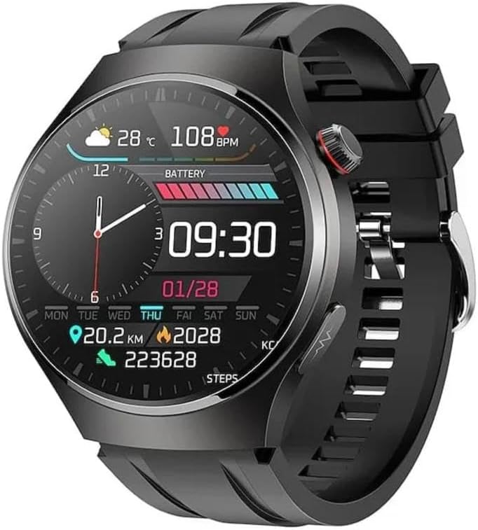 SMART WATCH MR 60, CURVED DISPLAY DESIGN 2.5D WITH WIRELESS CHARGER AND 3 PAIRS STRAP, STYLISH DESIGN, FOR MEN & WOMEN
