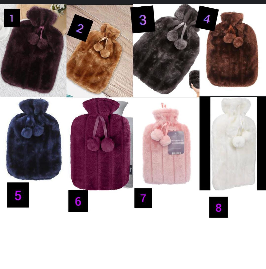 Hot Water Bottle with Soft Cover - 2L Large - Hot Water Bag for Pain Relief, Cramps, Back, Neck, Feet, Menstrual Cramps, Baby - Premium Cute Cover