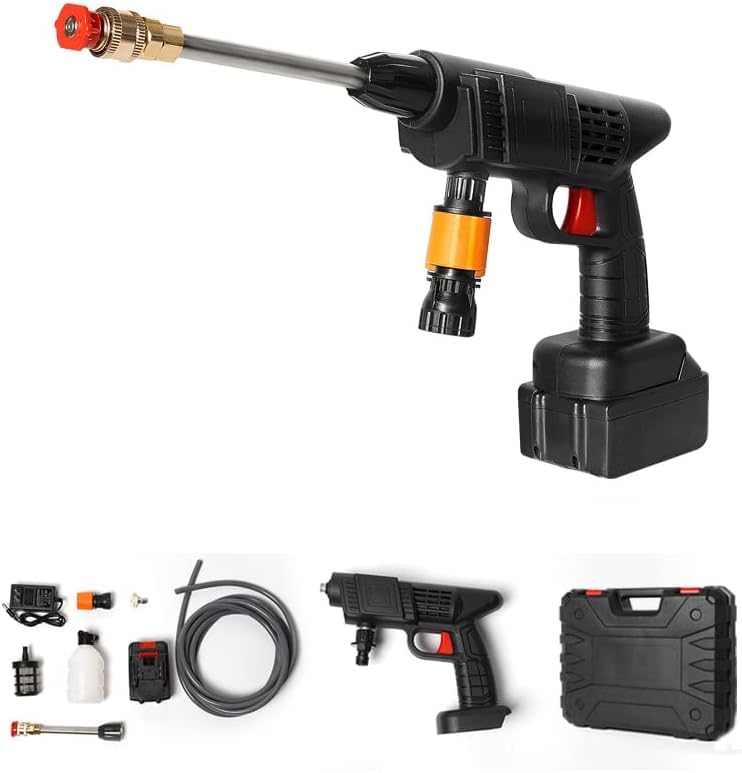 Electric Pressure Washer Cordless Power Washer Handheld Car Wash Portable Hight Pressure Cleaning Machine Kit for Car Garden Courtyard Pool Wireless Car Wash Spray Gun Machine