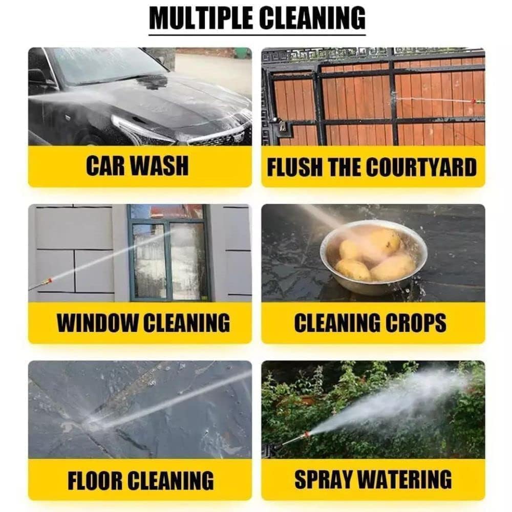 Electric Pressure Washer Cordless Power Washer Handheld Car Wash Portable Hight Pressure Cleaning Machine Kit for Car Garden Courtyard Pool Wireless Car Wash Spray Gun Machine