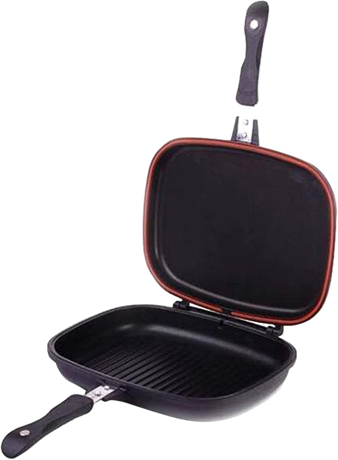 Dessini Two-Sided Double Grill Non-Stick Pressure Pan, 40cm, Black, Aluminum