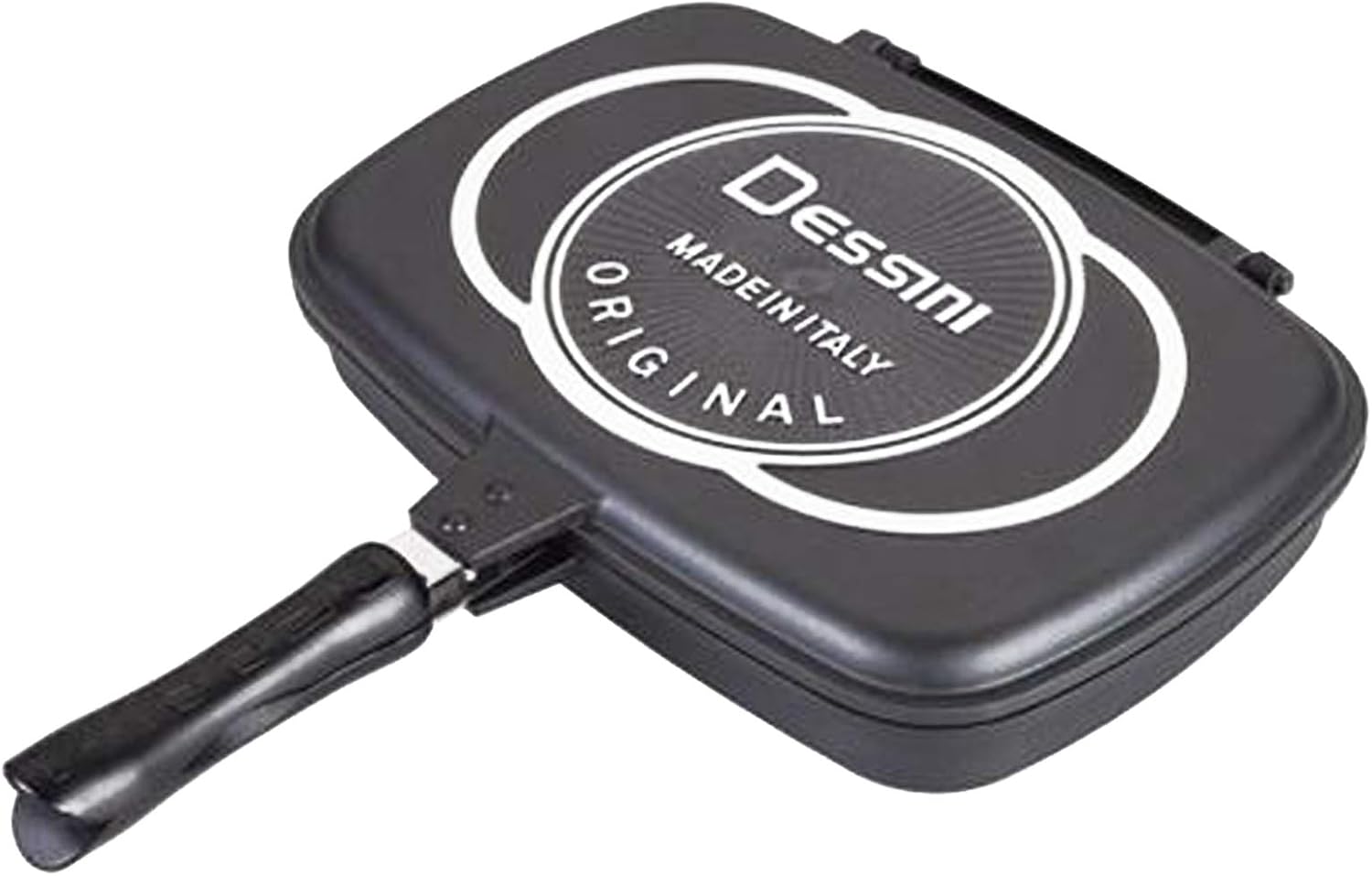 Dessini Two-Sided Double Grill Non-Stick Pressure Pan, 40cm, Black, Aluminum