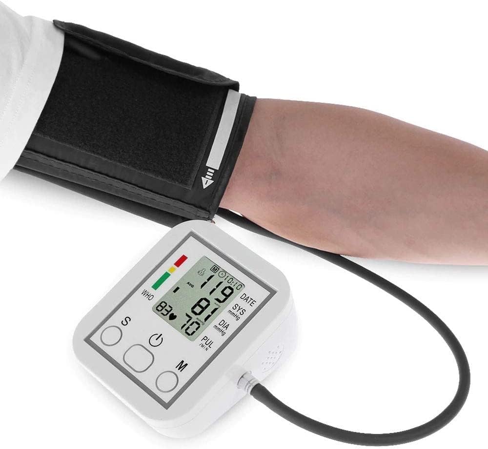 Blood Pressure Monitor Digital Arm Automatic Apparatus for Measuring Pressure with Intelli Wrap Bracelet for Home Hypertension Monitoring,