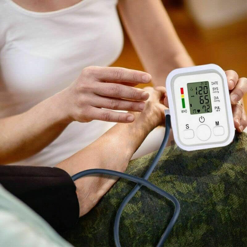 Blood Pressure Monitor Digital Arm Automatic Apparatus for Measuring Pressure with Intelli Wrap Bracelet for Home Hypertension Monitoring,