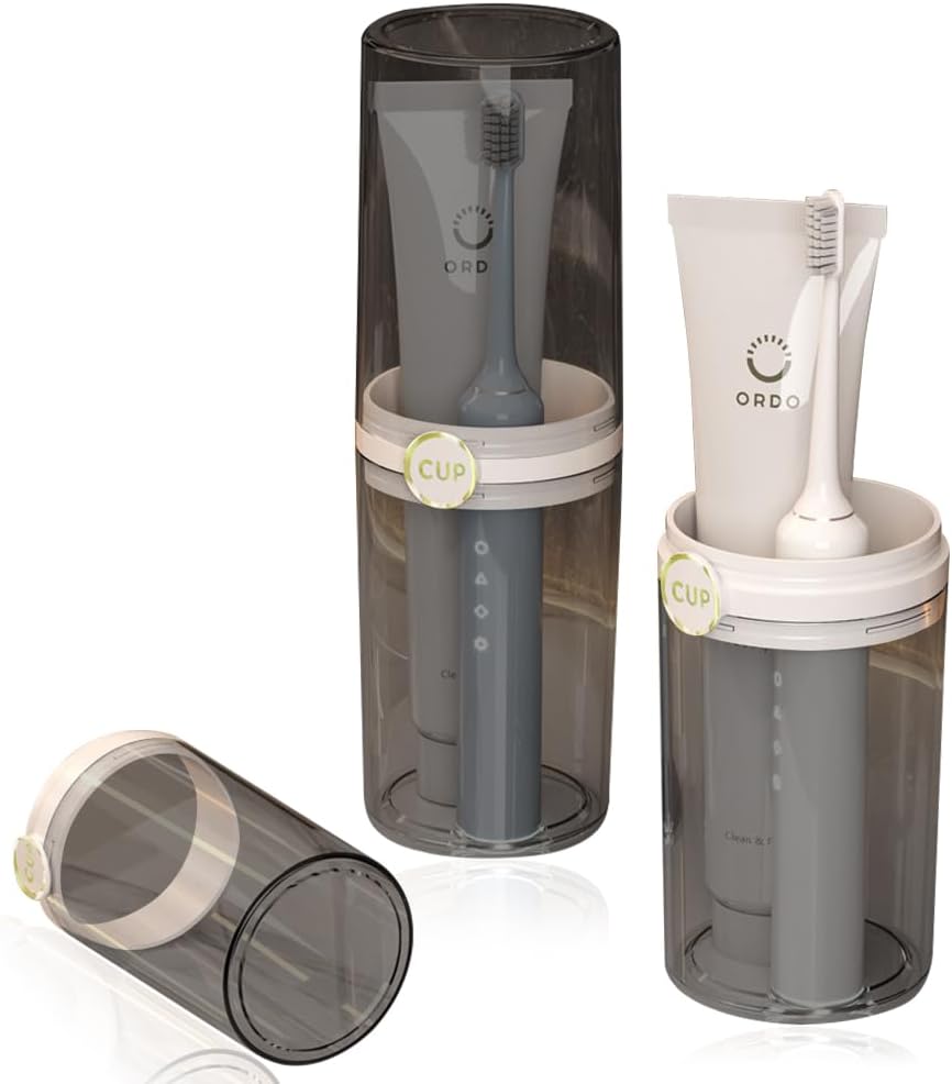 Travel Toothbrush Cup holder, Portable Travel Toothbrush Case, Toothbrush and Toothpaste Travel Kit, Toothbrush Storage Container for Traveling Bathroom Trip