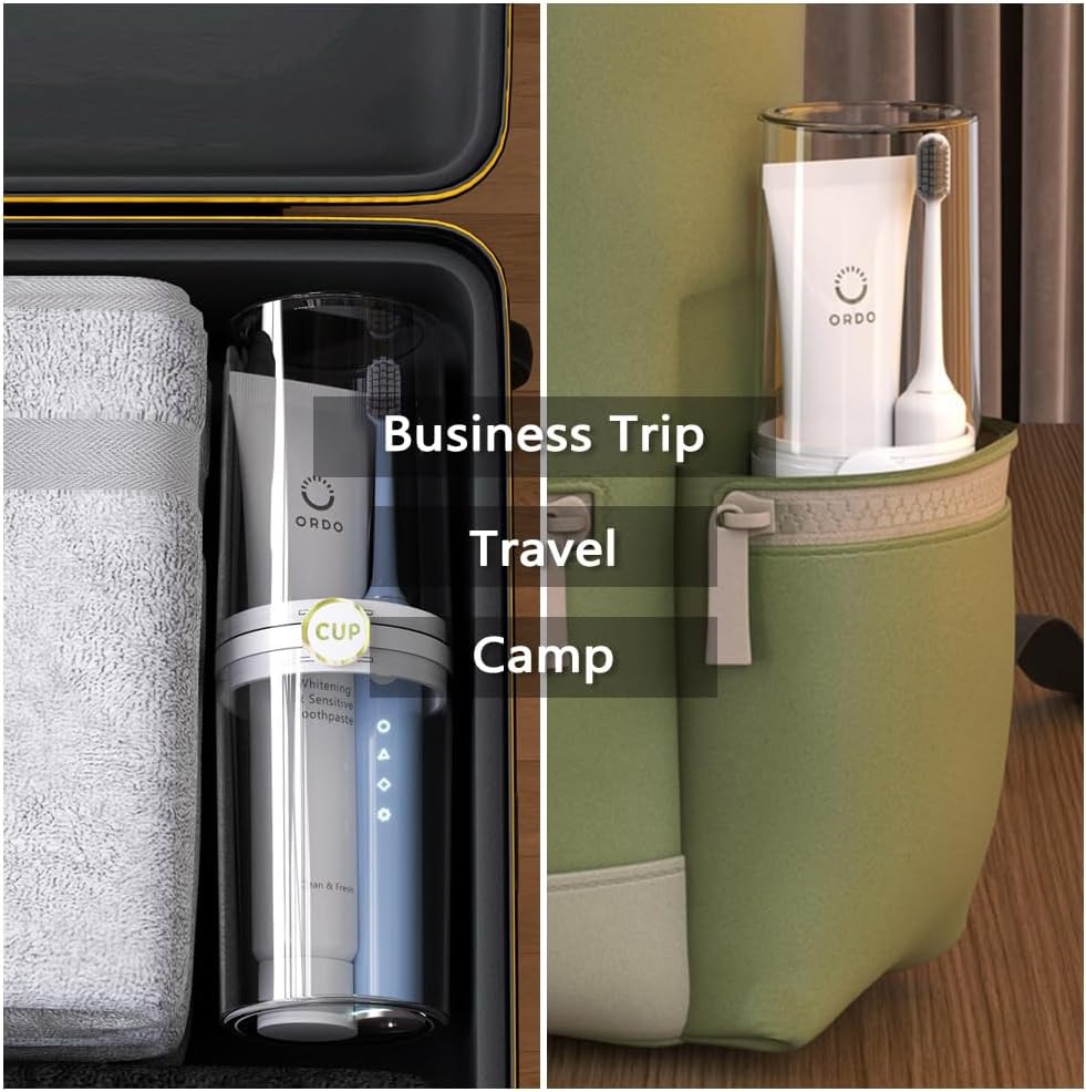 Travel Toothbrush Cup holder, Portable Travel Toothbrush Case, Toothbrush and Toothpaste Travel Kit, Toothbrush Storage Container for Traveling Bathroom Trip
