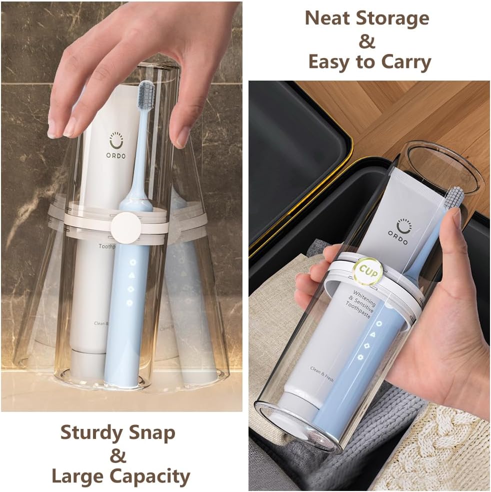 Travel Toothbrush Cup holder, Portable Travel Toothbrush Case, Toothbrush and Toothpaste Travel Kit, Toothbrush Storage Container for Traveling Bathroom Trip