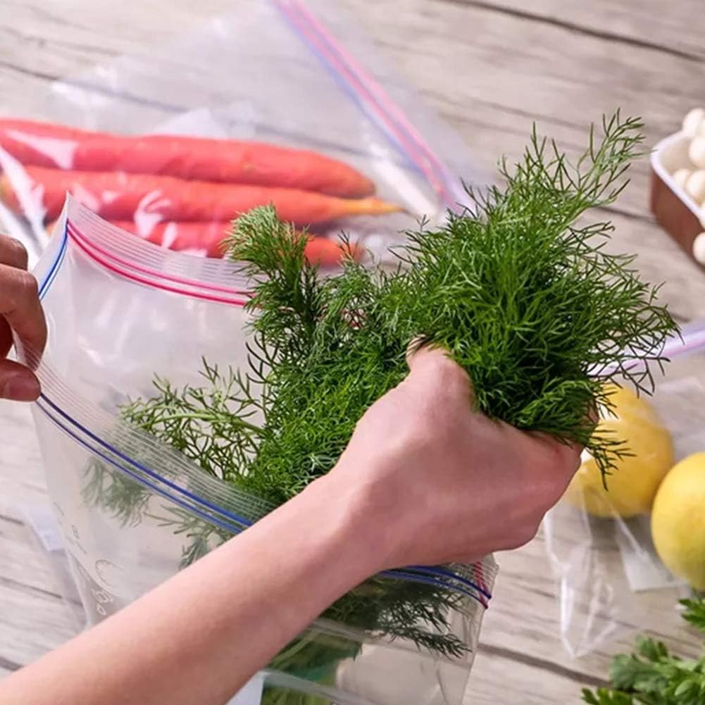 1kg Food Storage Freezer Bags Food Freezer Sandwich Bags Airtight Leakproof Grip Press Seal Bags for Vegetable, Liquid, Snack, Meat, Sandwich, 20pcs